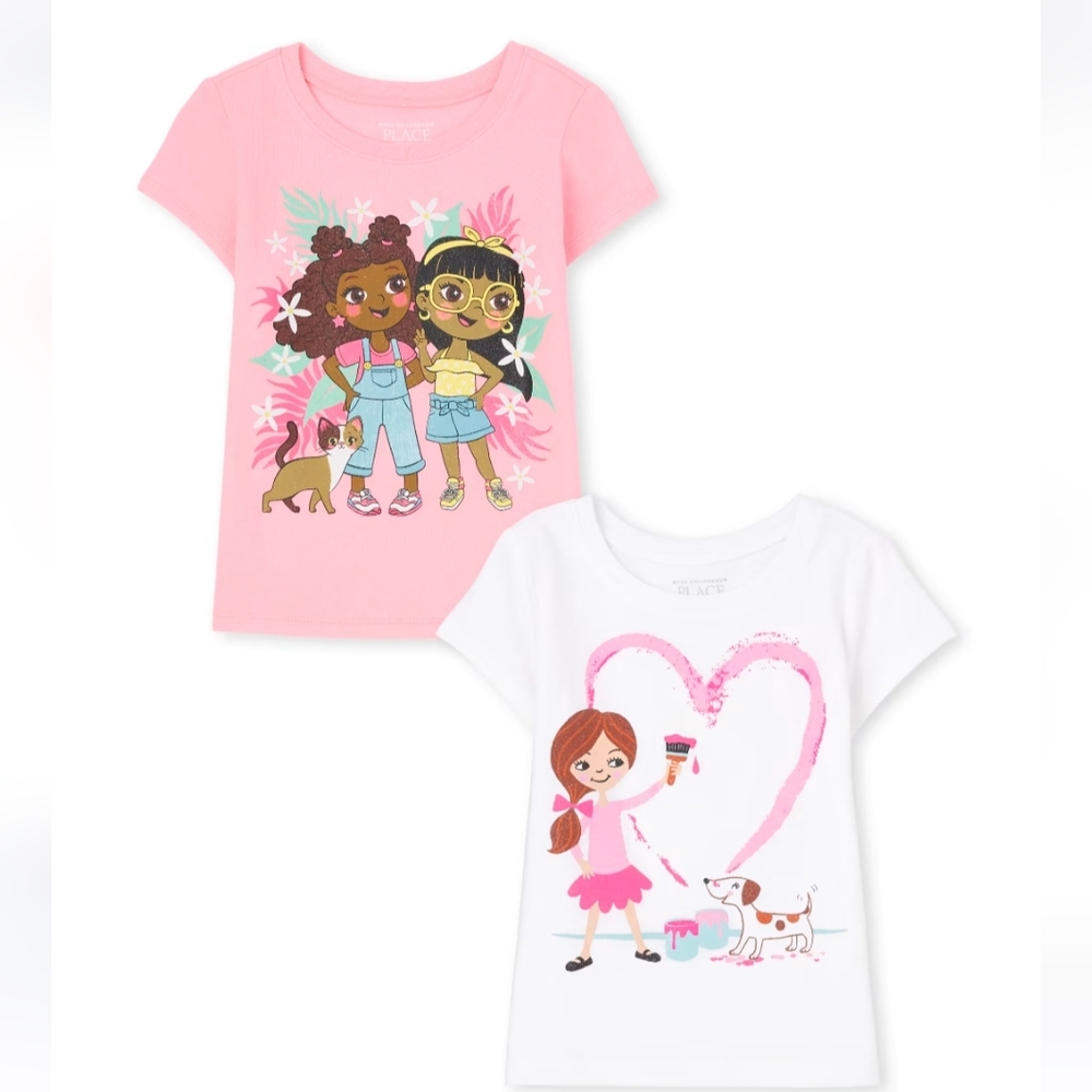 2 Pack of Toddler Girls Graphic Tee